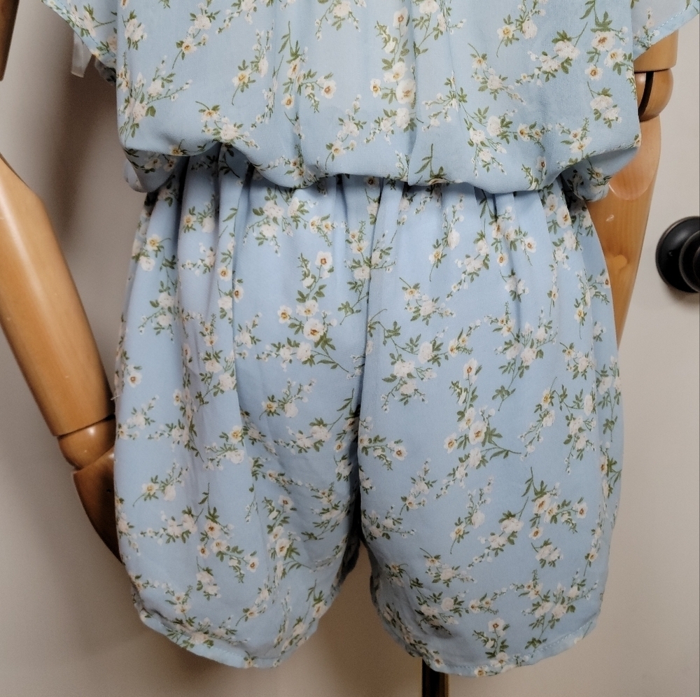 Sabo the Skirt Blue Cottagecore Floral Romper Size XS - Picture 7 of 10